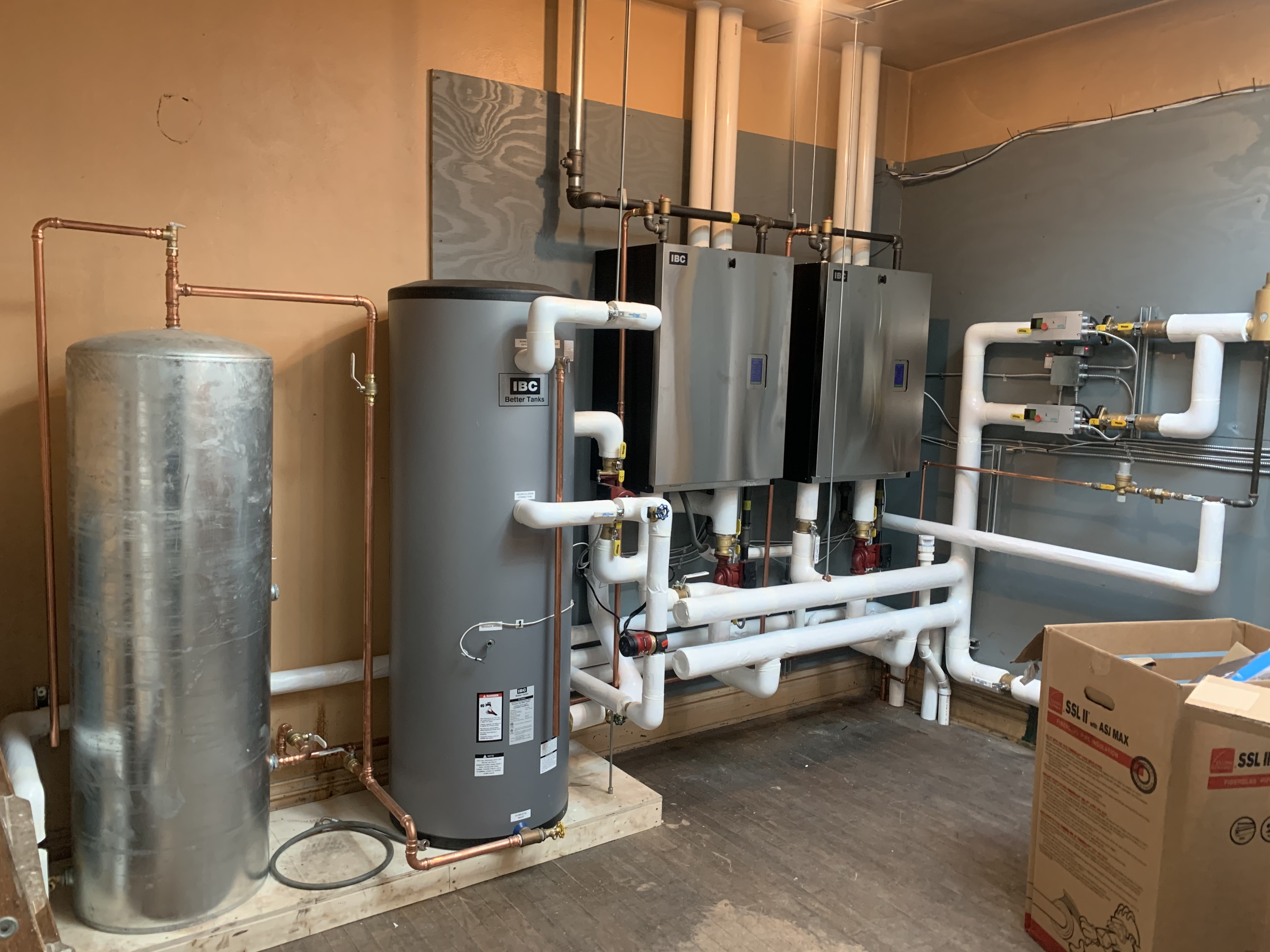 New boiler and pumps at Jack Properties building in Superior